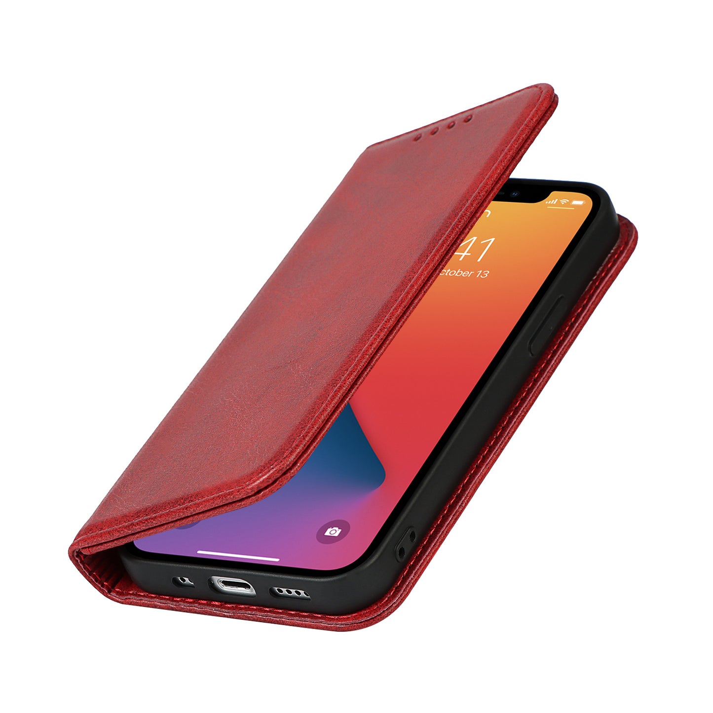Stand Wallet Leather Phone Flip Case Protective Cover for iPhone 13 Pro 6.1 inch
