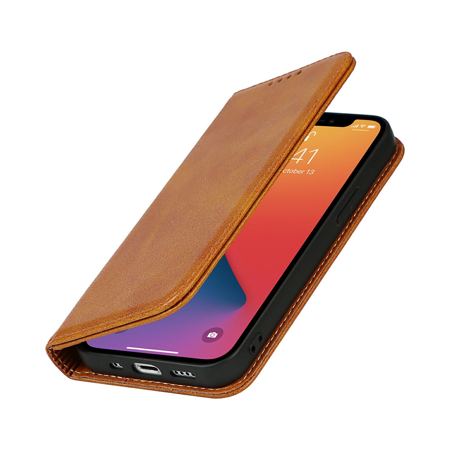 Stand Wallet Leather Phone Flip Case Protective Cover for iPhone 13 Pro 6.1 inch