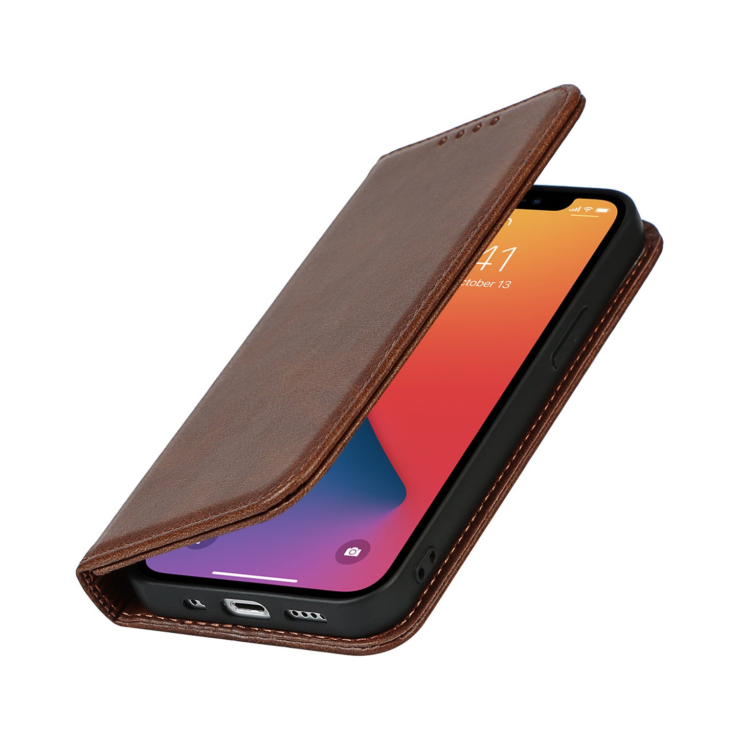 Stand Wallet Leather Phone Flip Case Protective Cover for iPhone 13 Pro 6.1 inch