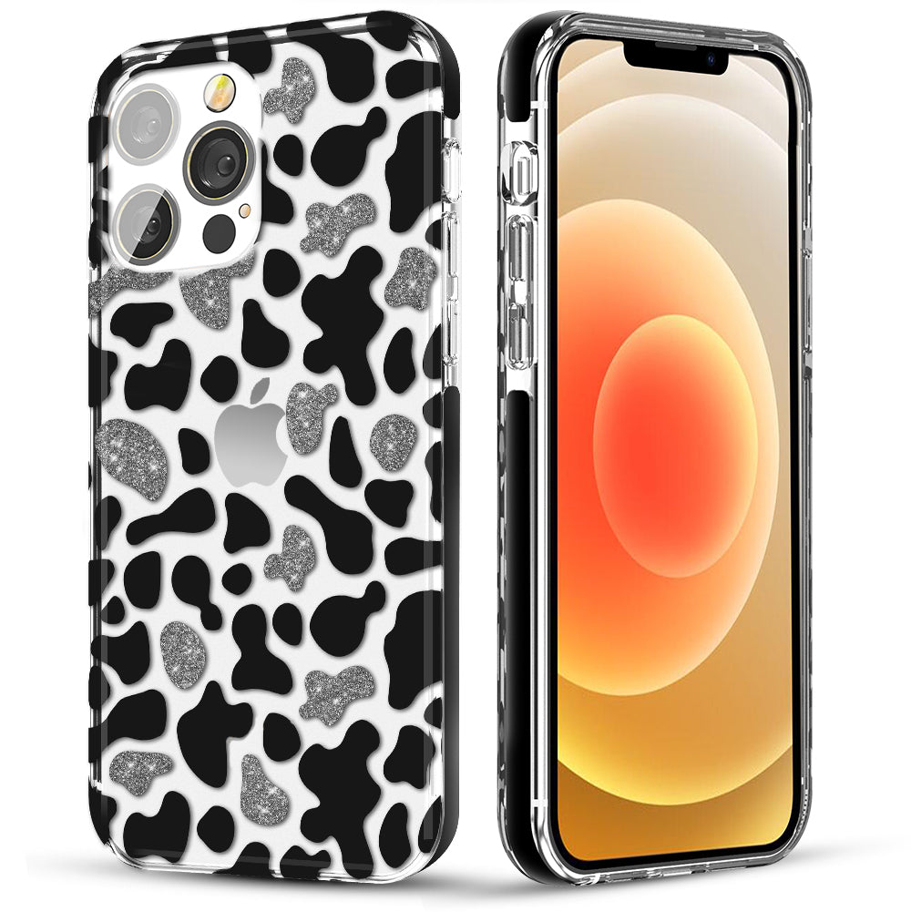 KINGXBAR Glitter Powder IMD Design TPE + PC + TPU Hybrid Shockproof Back Cover for iPhone 13 Pro 6.1 inch