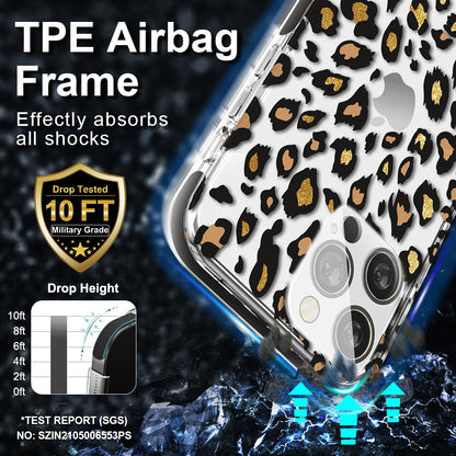 KINGXBAR Glitter Powder IMD Design TPE + PC + TPU Hybrid Shockproof Back Cover for iPhone 13 Pro 6.1 inch