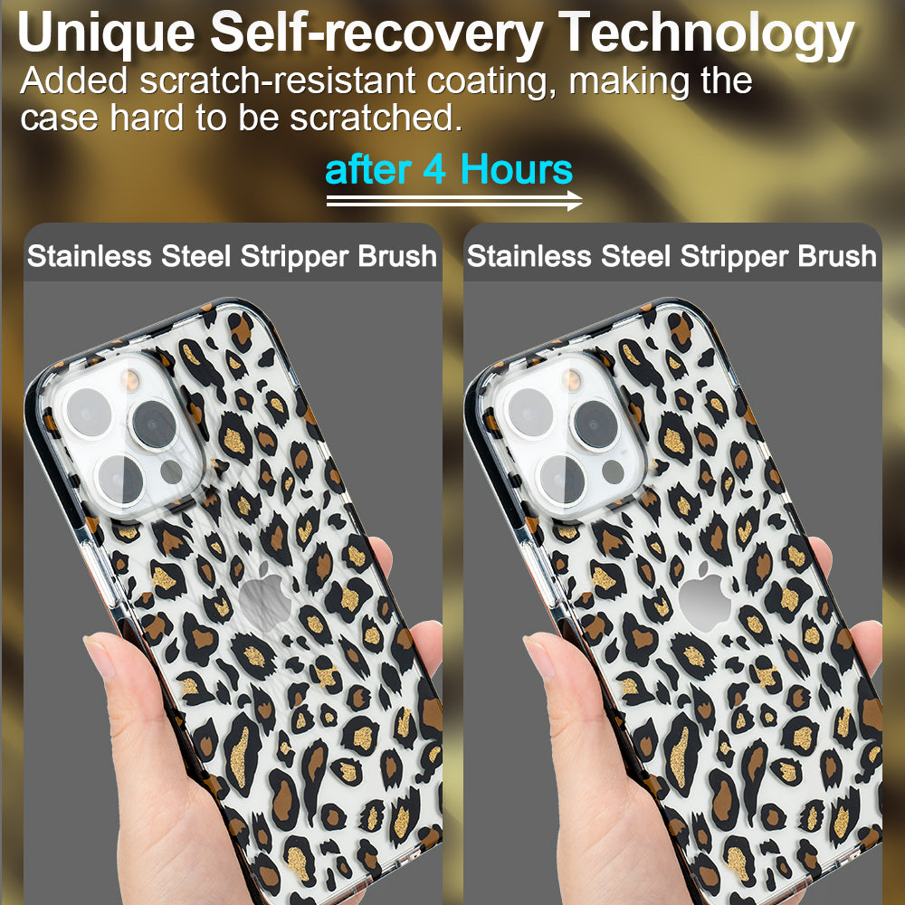 KINGXBAR Glitter Powder IMD Design TPE + PC + TPU Hybrid Shockproof Back Cover for iPhone 13 Pro 6.1 inch