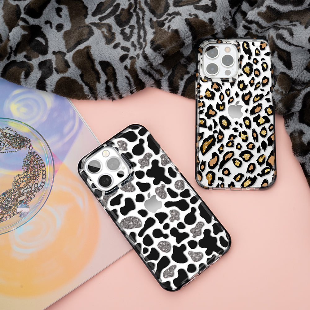 KINGXBAR Glitter Powder IMD Design TPE + PC + TPU Hybrid Shockproof Back Cover for iPhone 13 Pro 6.1 inch