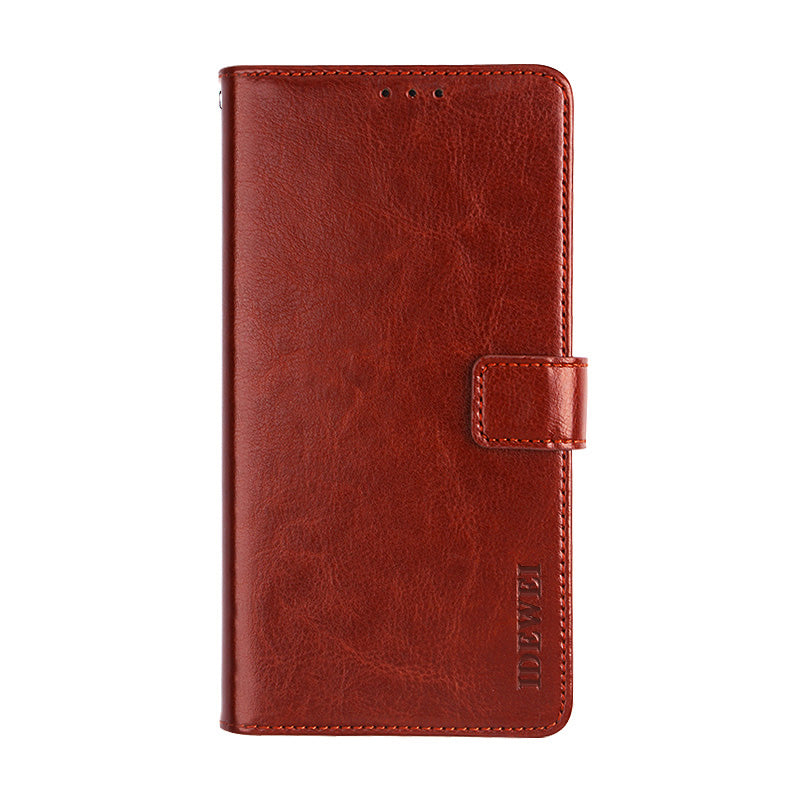 IDEWEI Crazy Horse Texture Folio Flip Leather Protective Phone Case Shell for iPhone 13 Pro Max 6.7 inch
