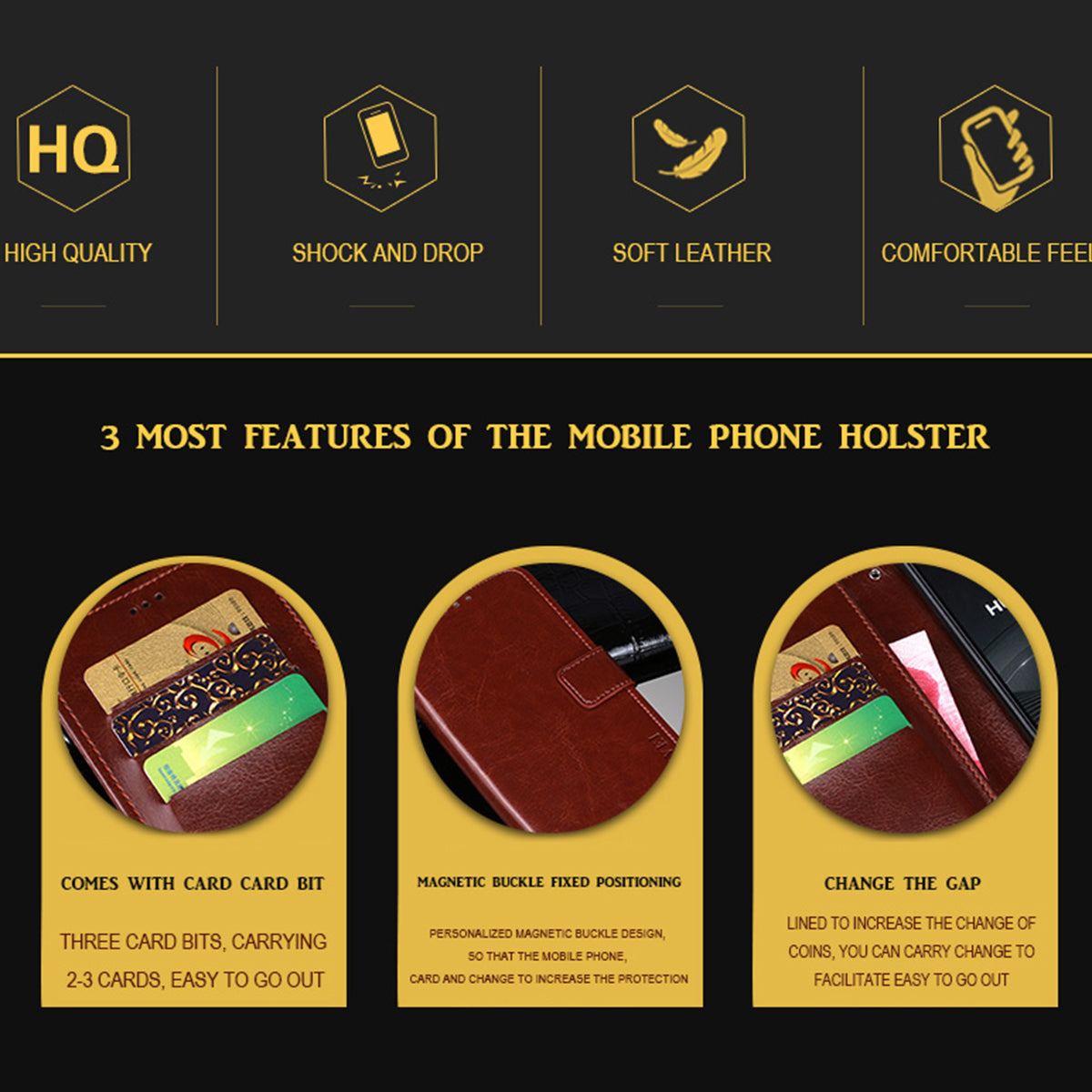 IDEWEI Crazy Horse Texture Folio Flip Leather Protective Phone Case Shell for iPhone 13 Pro Max 6.7 inch