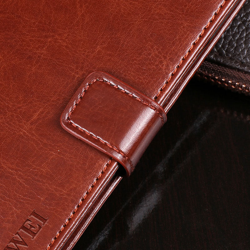 IDEWEI Crazy Horse Texture Folio Flip Leather Protective Phone Case Shell for iPhone 13 Pro Max 6.7 inch