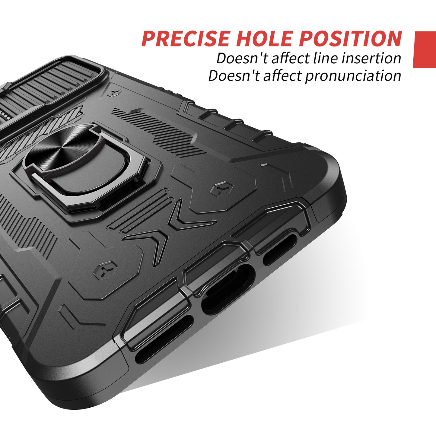 All-round Protection Hard PC + TPU Hybrid Phone Case Cover with Tempered Glass Film Kickstand for iPhone 13 Pro Max 6.7 inch