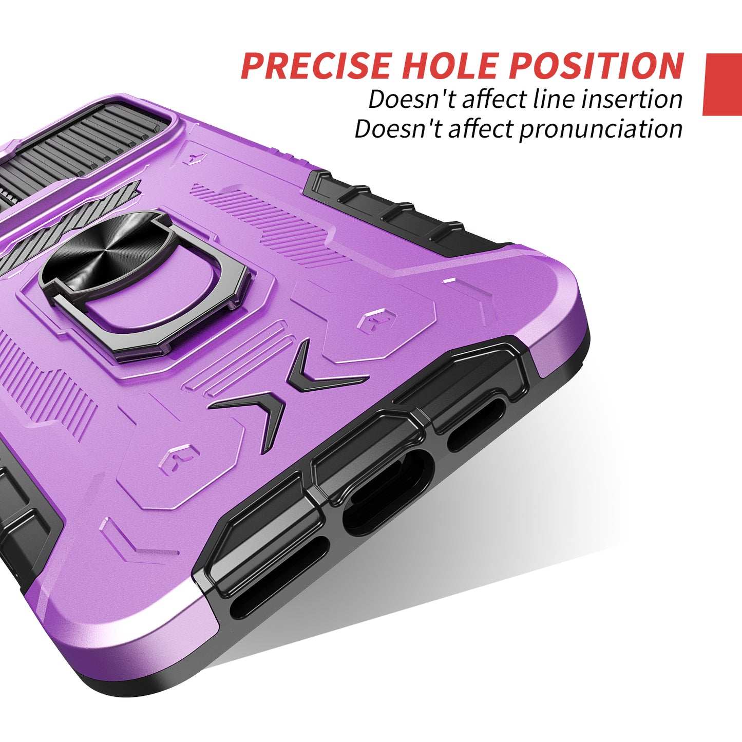All-round Protection Hard PC + TPU Hybrid Phone Case Cover with Tempered Glass Film Kickstand for iPhone 13 Pro Max 6.7 inch