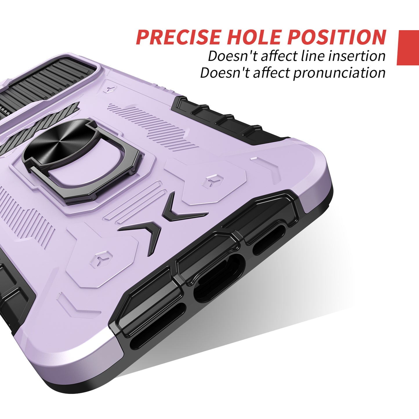 All-round Protection Hard PC + TPU Hybrid Phone Case Cover with Tempered Glass Film Kickstand for iPhone 13 Pro Max 6.7 inch