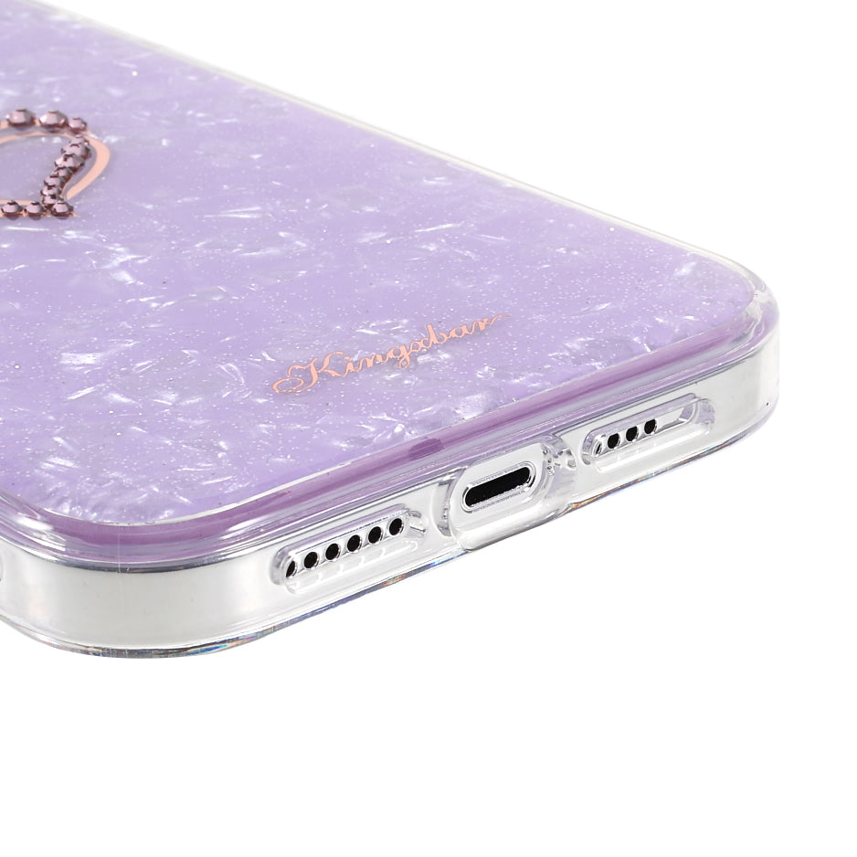 KINGXBAR Rhinestone Decoration Exquisite Epoxy Pattern TPU + PC Hybrid Phone Cover Case for iPhone 13 Pro 6.1 inch