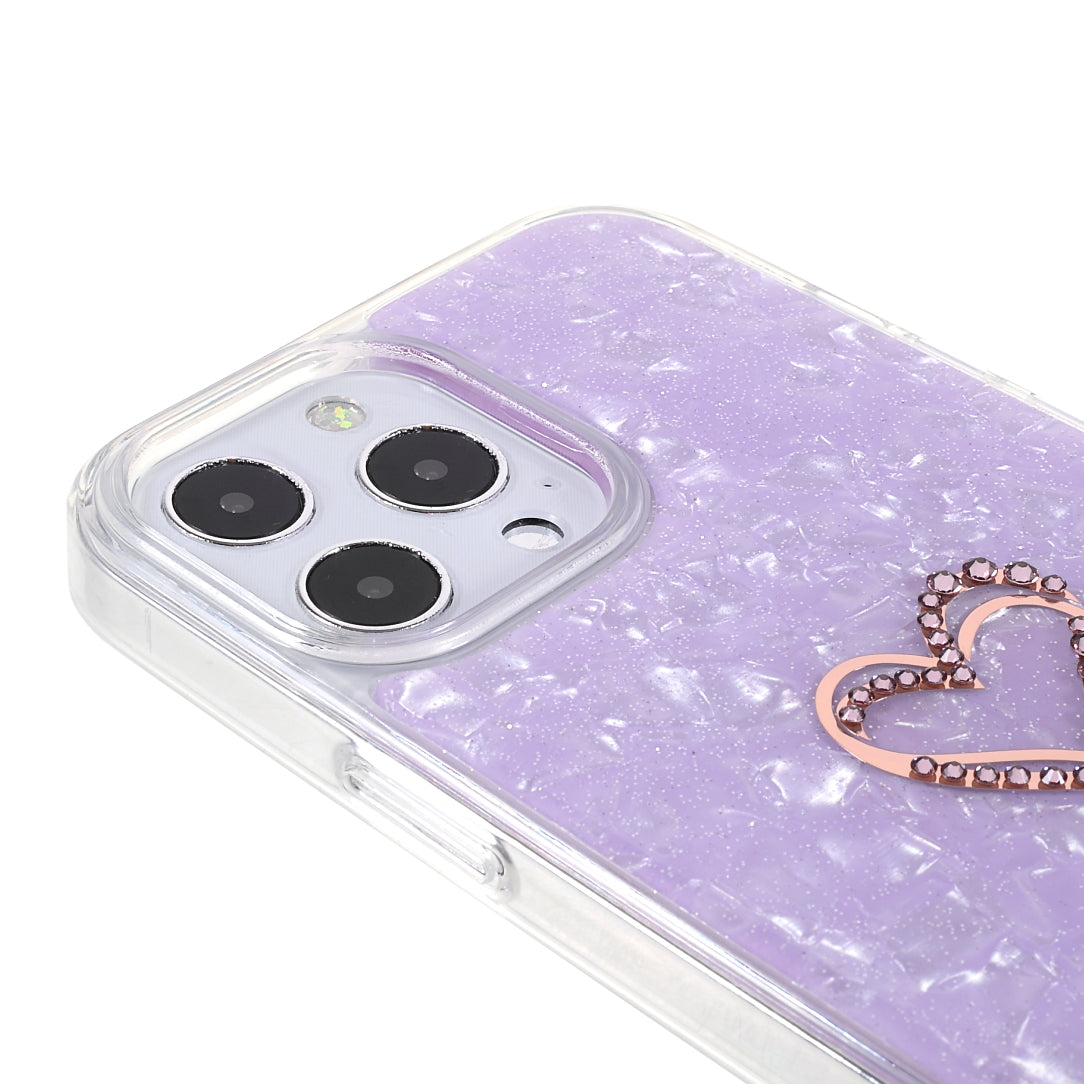 KINGXBAR Rhinestone Decoration Exquisite Epoxy Pattern TPU + PC Hybrid Phone Cover Case for iPhone 13 Pro 6.1 inch