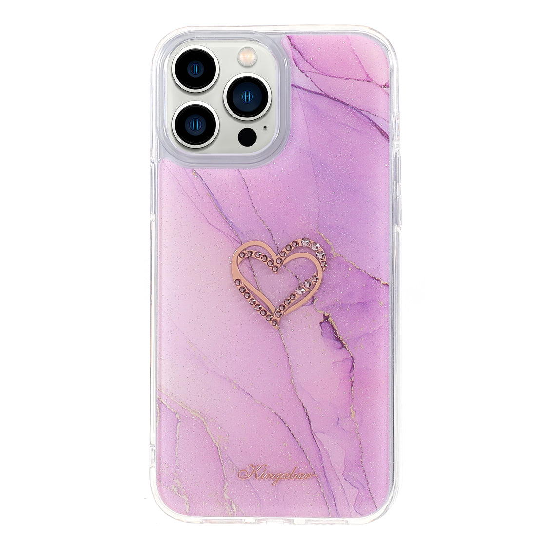 KINGXBAR Rhinestone Decoration Exquisite Epoxy Pattern TPU + PC Hybrid Phone Cover Case for iPhone 13 Pro 6.1 inch