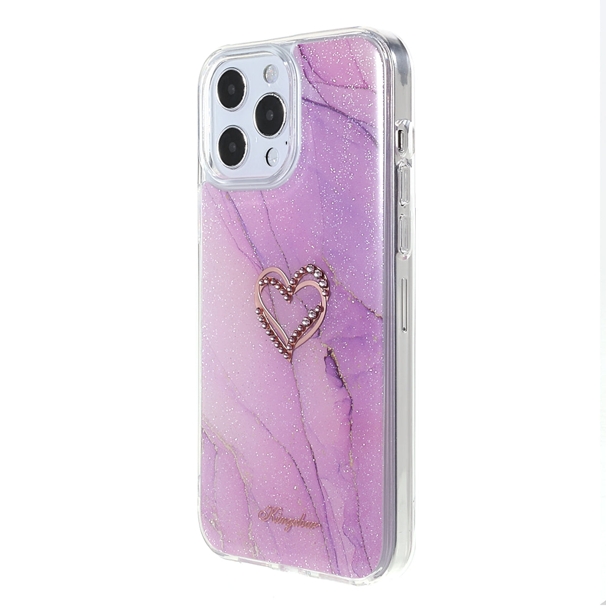 KINGXBAR Rhinestone Decoration Exquisite Epoxy Pattern TPU + PC Hybrid Phone Cover Case for iPhone 13 Pro 6.1 inch