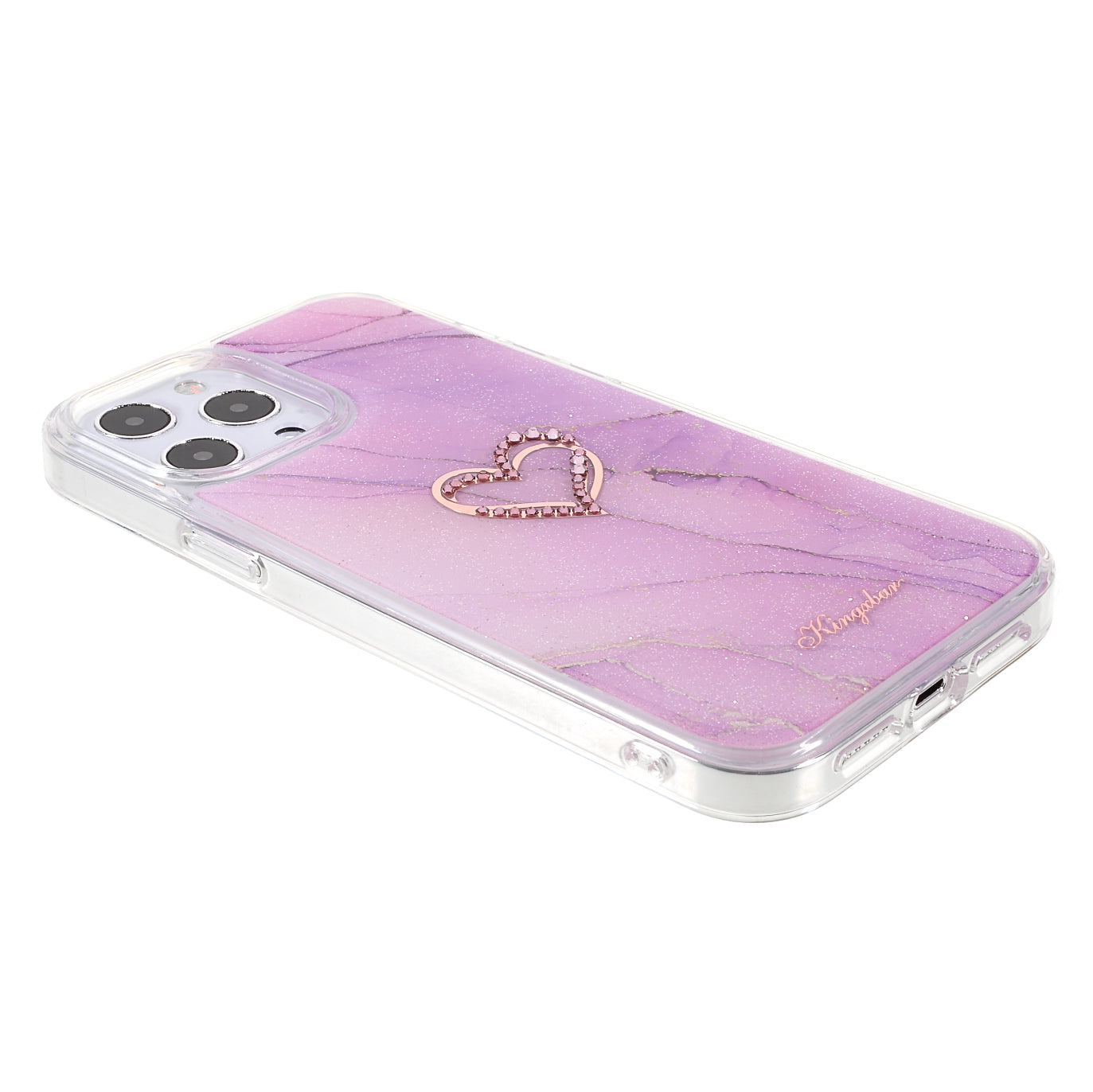 KINGXBAR Rhinestone Decoration Exquisite Epoxy Pattern TPU + PC Hybrid Phone Cover Case for iPhone 13 Pro 6.1 inch