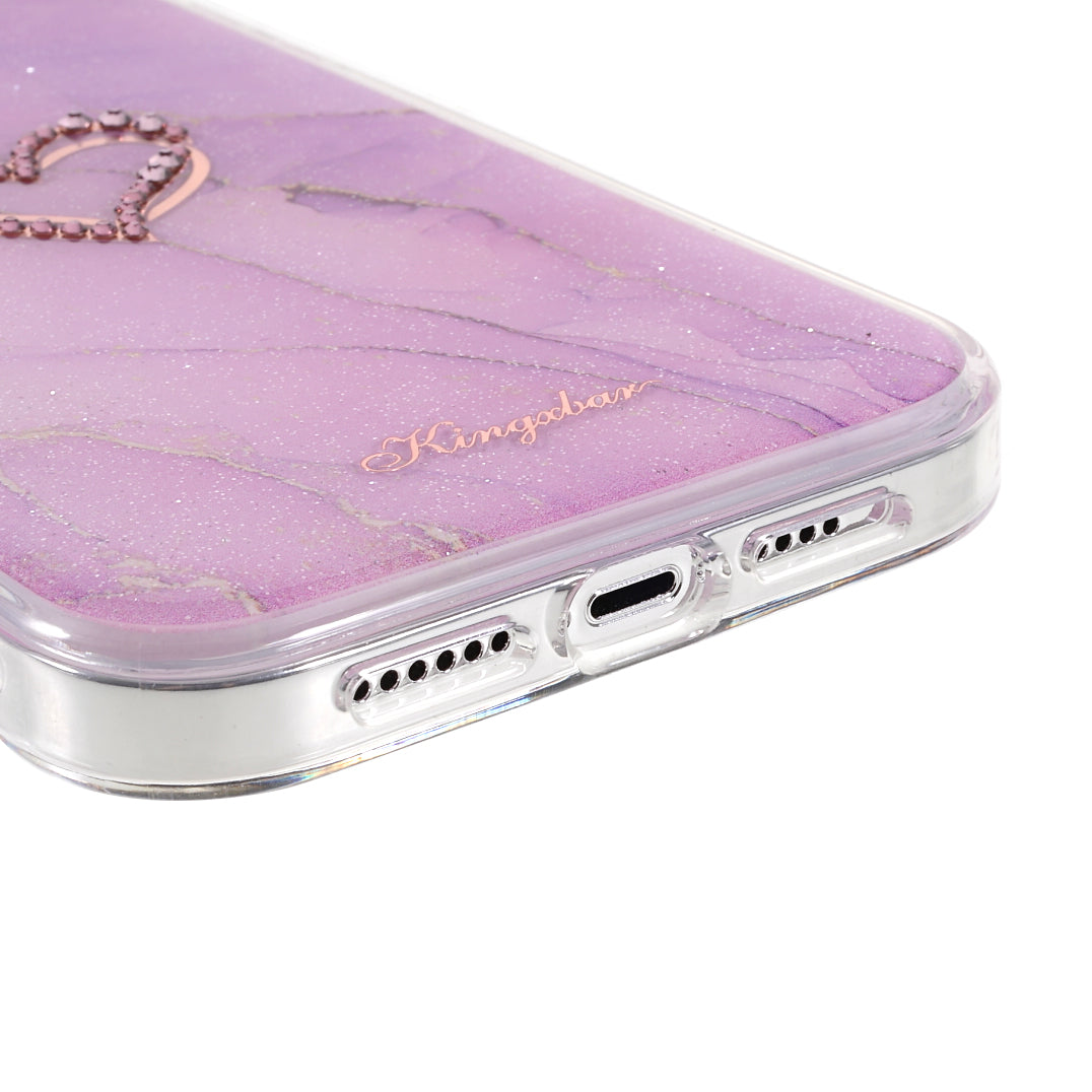 KINGXBAR Rhinestone Decoration Exquisite Epoxy Pattern TPU + PC Hybrid Phone Cover Case for iPhone 13 Pro 6.1 inch