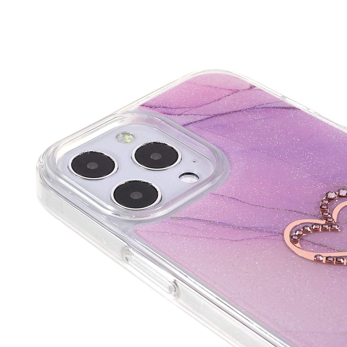 KINGXBAR Rhinestone Decoration Exquisite Epoxy Pattern TPU + PC Hybrid Phone Cover Case for iPhone 13 Pro 6.1 inch