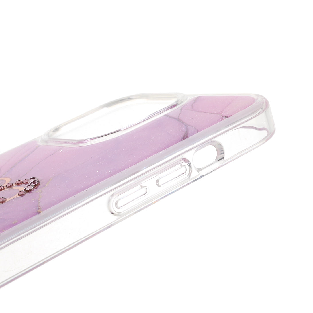 KINGXBAR Rhinestone Decoration Exquisite Epoxy Pattern TPU + PC Hybrid Phone Cover Case for iPhone 13 Pro 6.1 inch