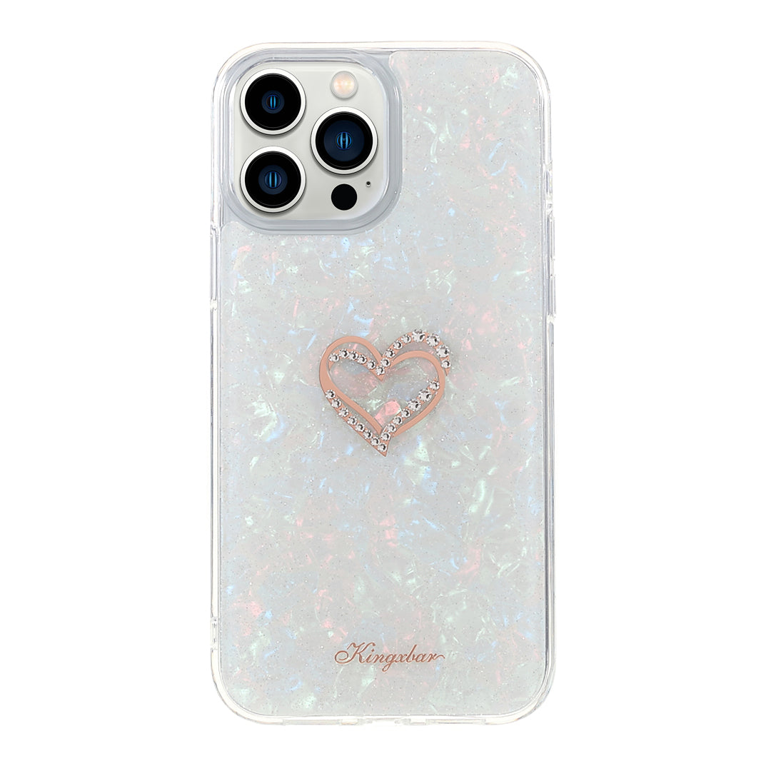 KINGXBAR Rhinestone Decoration Exquisite Epoxy Pattern TPU + PC Hybrid Phone Cover Case for iPhone 13 Pro 6.1 inch