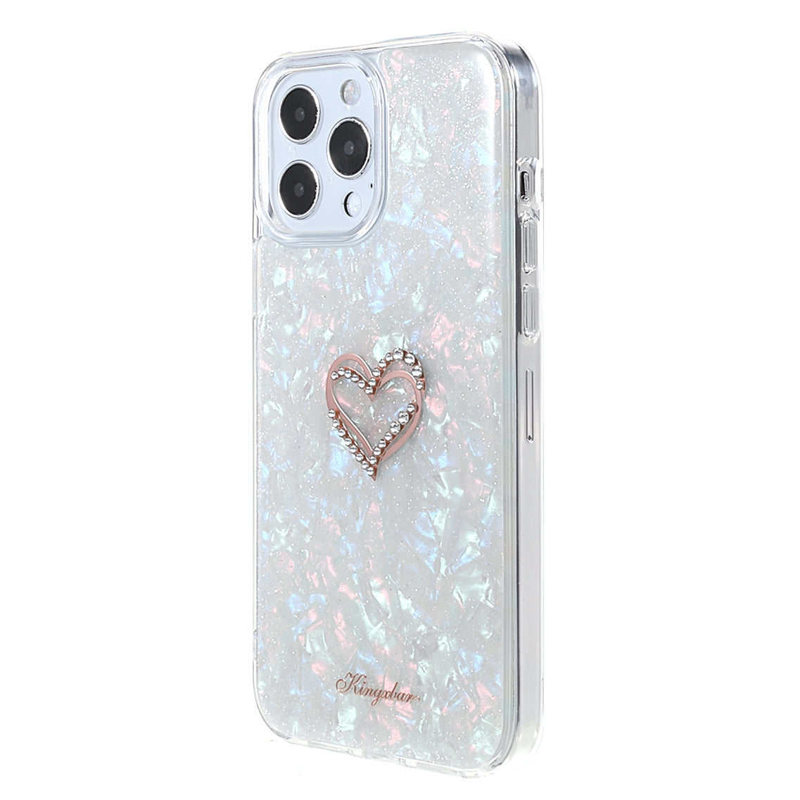 KINGXBAR Rhinestone Decoration Exquisite Epoxy Pattern TPU + PC Hybrid Phone Cover Case for iPhone 13 Pro 6.1 inch