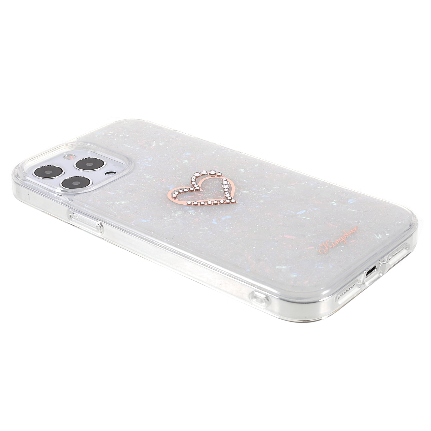 KINGXBAR Rhinestone Decoration Exquisite Epoxy Pattern TPU + PC Hybrid Phone Cover Case for iPhone 13 Pro 6.1 inch