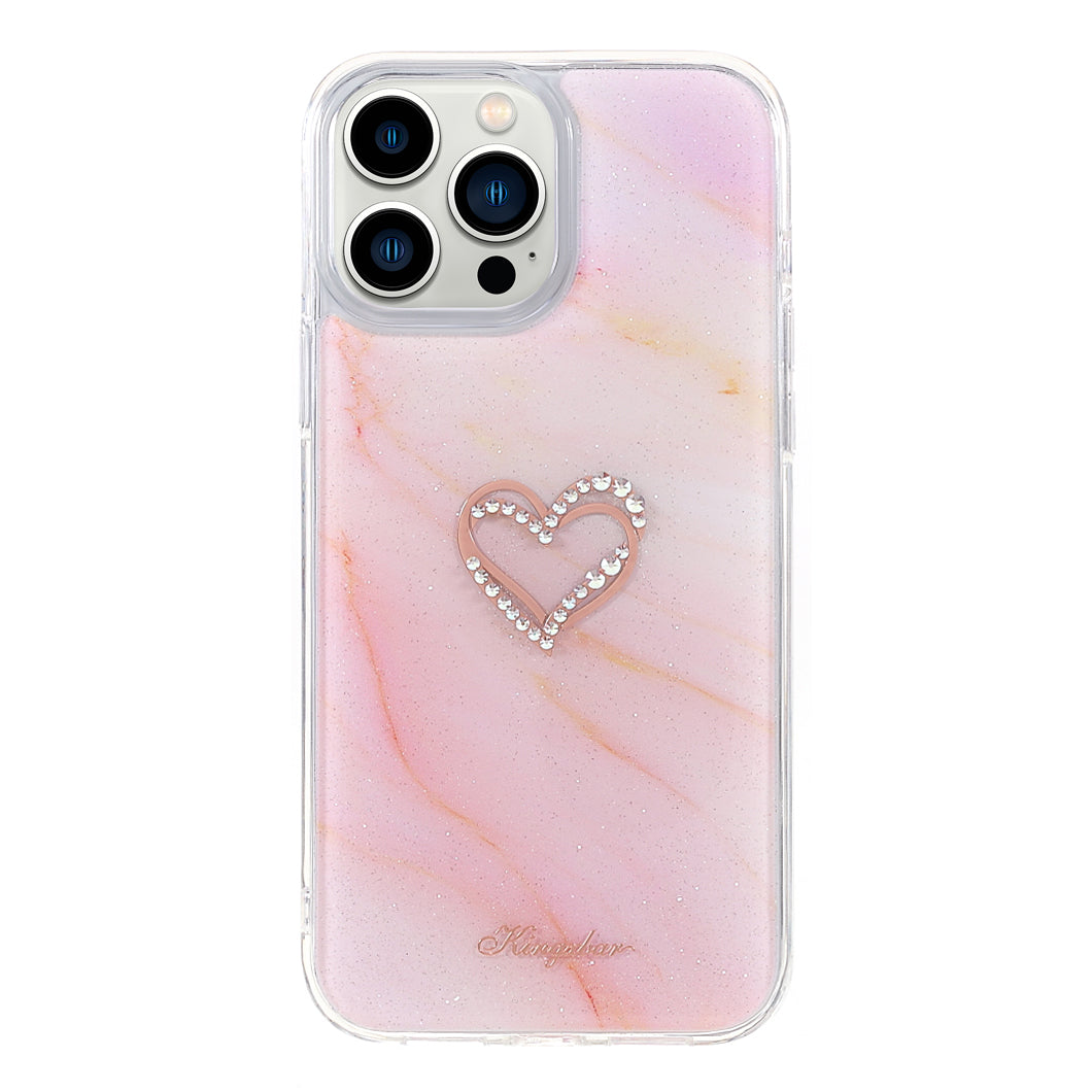 KINGXBAR Exquisite Epoxy Pattern Drop-Resistant TPU + PC Hybrid Phone Cover Case for iPhone 13 Pro Max 6.7 inch