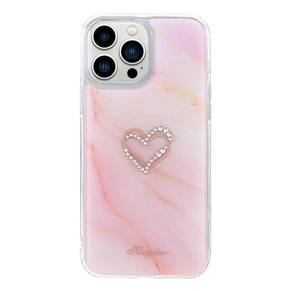 KINGXBAR Exquisite Epoxy Pattern Drop-Resistant TPU + PC Hybrid Phone Cover Case for iPhone 13 Pro Max 6.7 inch