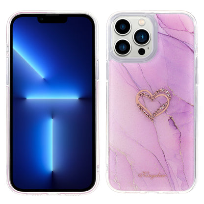 KINGXBAR Exquisite Epoxy Pattern Drop-Resistant TPU + PC Hybrid Phone Cover Case for iPhone 13 Pro Max 6.7 inch