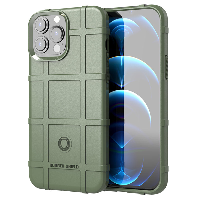 Rugged Square Grid Design Shock-proof TPU Mobile Phone Back Case for iPhone 13 Pro 6.1 inch