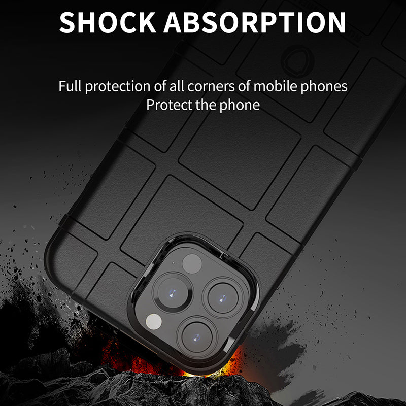 Rugged Square Grid Design Shock-proof TPU Mobile Phone Back Case for iPhone 13 Pro 6.1 inch