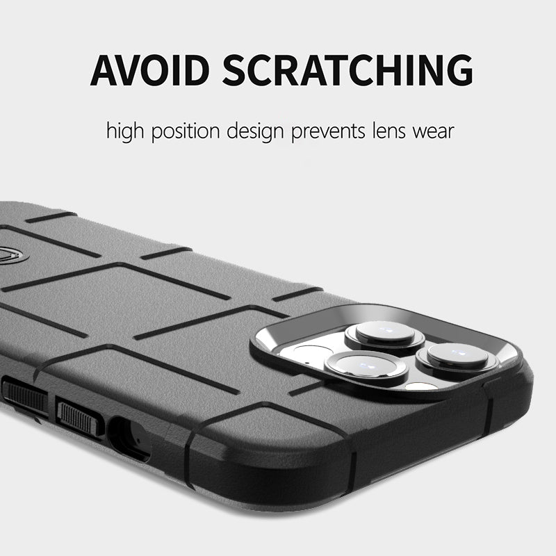 Rugged Square Grid Design Shock-proof TPU Mobile Phone Back Case for iPhone 13 Pro 6.1 inch