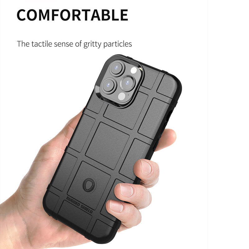 Rugged Square Grid Design Shock-proof TPU Mobile Phone Back Case for iPhone 13 Pro 6.1 inch