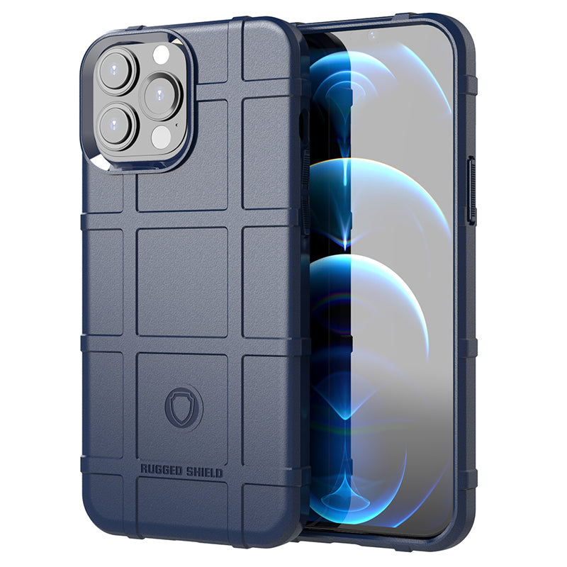 Rugged Square Grid Design Shock-proof TPU Mobile Phone Back Case for iPhone 13 Pro 6.1 inch