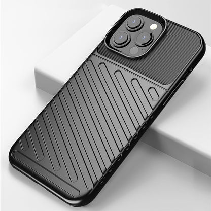 Thunder Series Twill Texture TPU Thicken Cell Phone Back Case for iPhone 13 Pro Max 6.7 inch