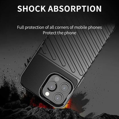 Thunder Series Twill Texture TPU Thicken Cell Phone Back Case for iPhone 13 Pro Max 6.7 inch