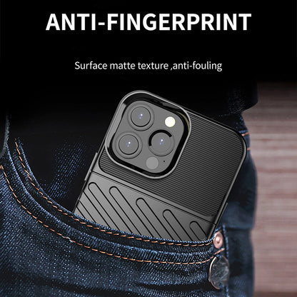 Thunder Series Twill Texture TPU Thicken Cell Phone Back Case for iPhone 13 Pro Max 6.7 inch