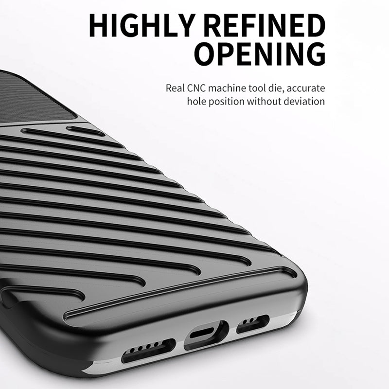 Thunder Series Twill Texture TPU Thicken Cell Phone Back Case for iPhone 13 Pro Max 6.7 inch