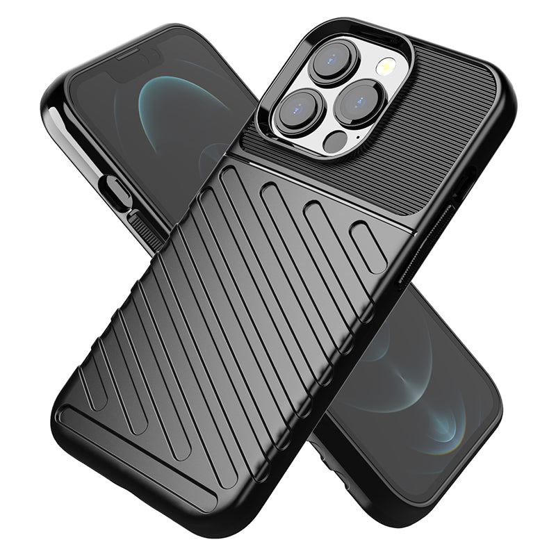 Thunder Series Twill Texture Soft TPU Anti-drop Phone Case Cover for iPhone 13 Pro 6.1 inch