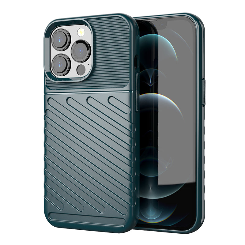 Thunder Series Twill Texture Soft TPU Anti-drop Phone Case Cover for iPhone 13 Pro 6.1 inch