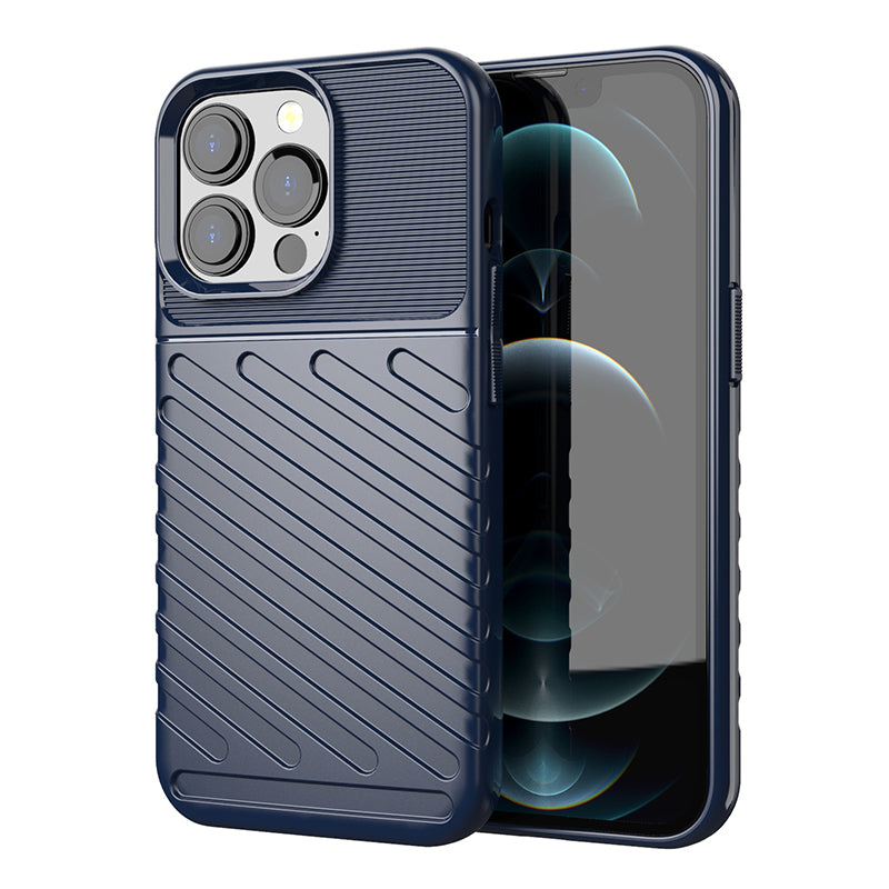 Thunder Series Twill Texture Soft TPU Anti-drop Phone Case Cover for iPhone 13 Pro 6.1 inch