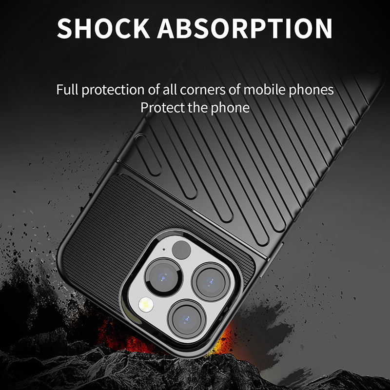 Thunder Series Twill Texture Soft TPU Anti-drop Phone Case Cover for iPhone 13 Pro 6.1 inch
