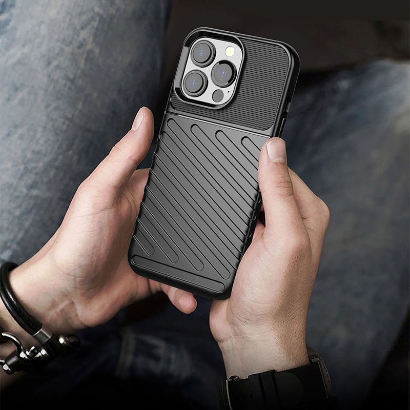 Thunder Series Twill Texture Soft TPU Anti-drop Phone Case Cover for iPhone 13 Pro 6.1 inch