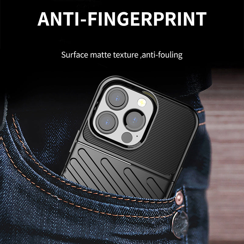 Thunder Series Twill Texture Soft TPU Anti-drop Phone Case Cover for iPhone 13 Pro 6.1 inch