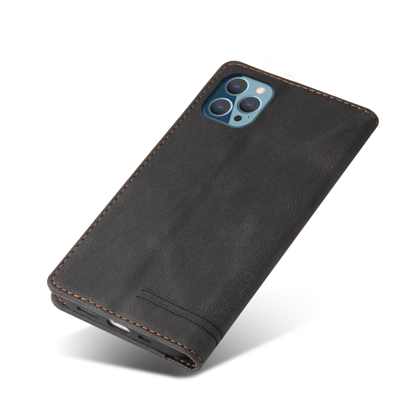 GQ.UTROBE 008 Series Full-Protective Leather Phone Auto-Absorbed Shell Case with RFID Blocking Technology for iPhone 13 Pro Max 6.7 inch