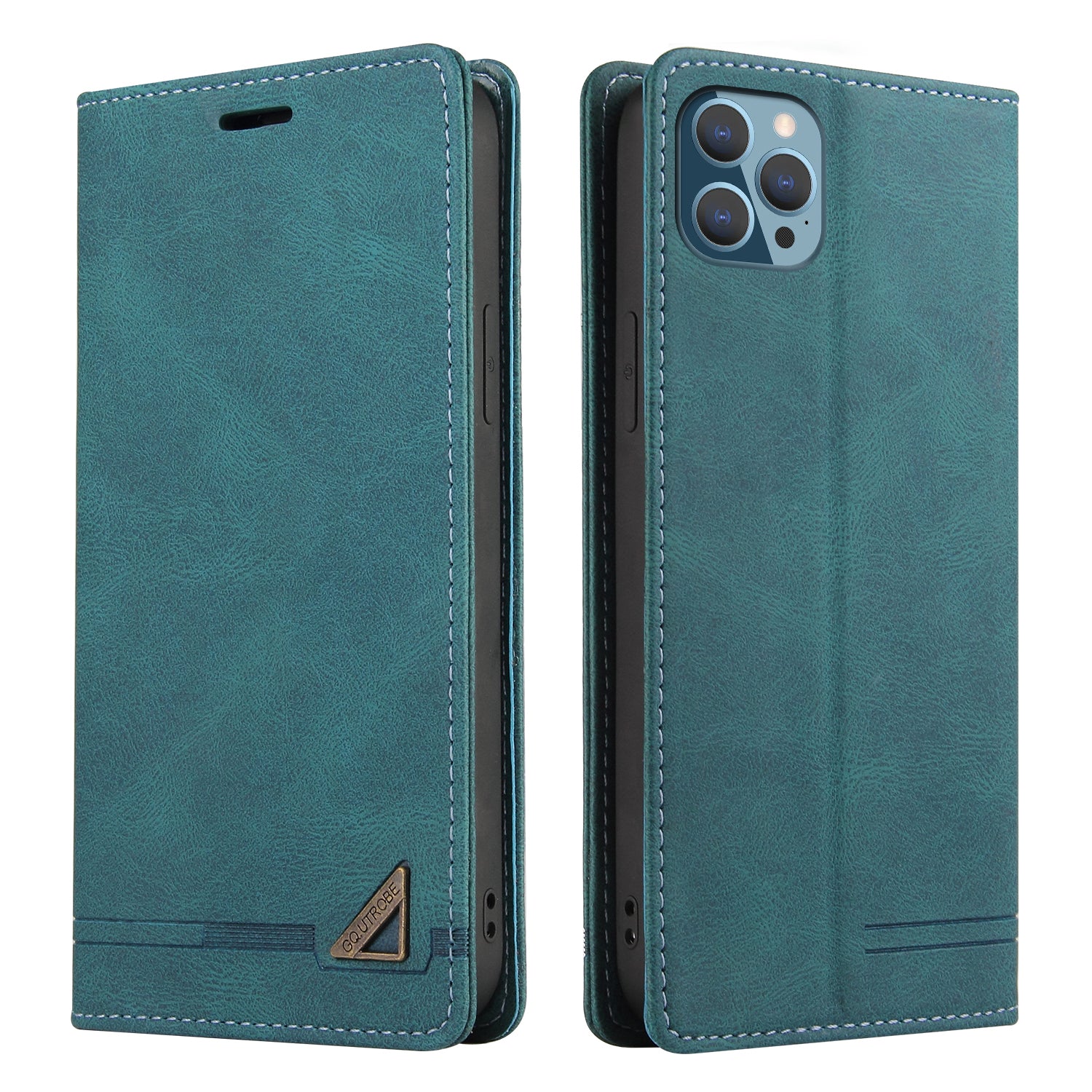 GQ.UTROBE 008 Series Full-Protective Leather Phone Auto-Absorbed Shell Case with RFID Blocking Technology for iPhone 13 Pro Max 6.7 inch
