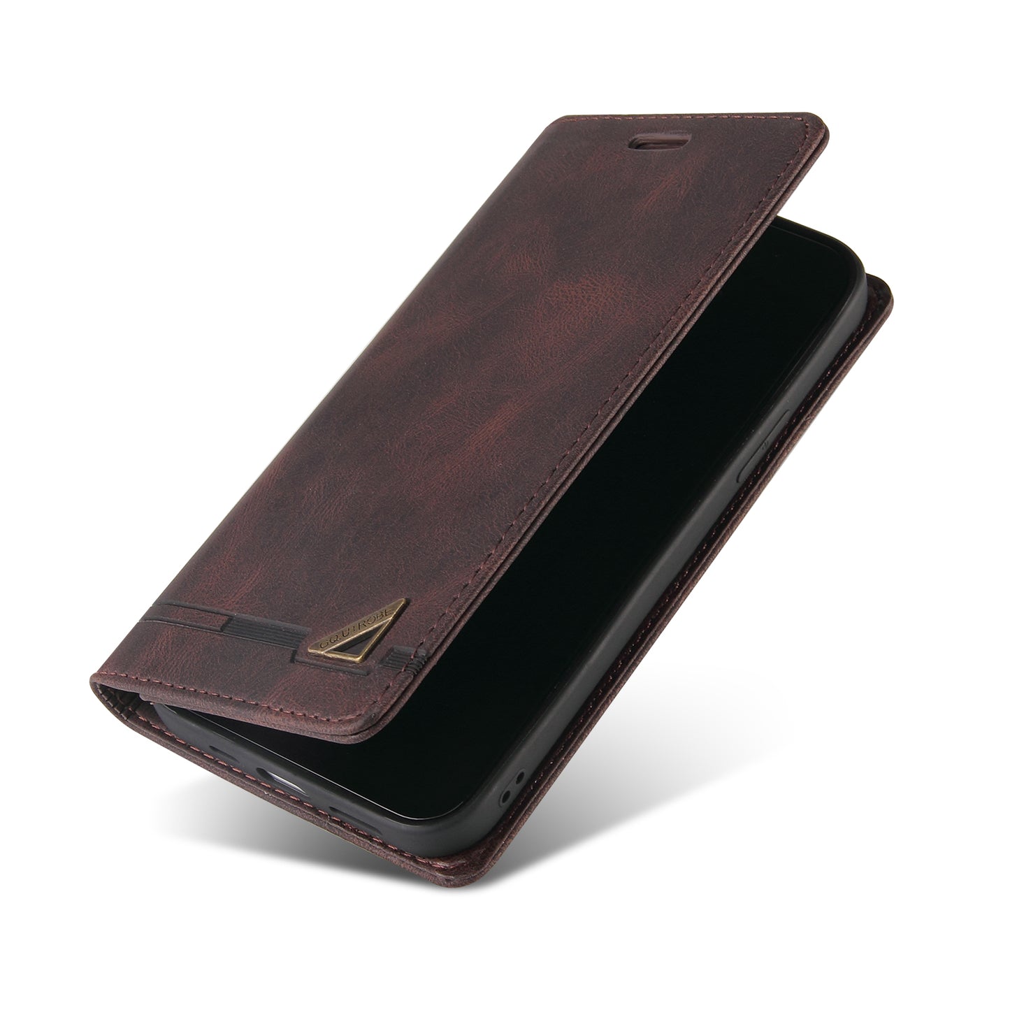 GQ.UTROBE 008 Series Full-Protective Leather Phone Auto-Absorbed Shell Case with RFID Blocking Technology for iPhone 13 Pro Max 6.7 inch