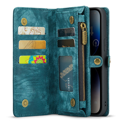 CASEME 008 Series Shock-Absorbed Detachable 2-in-1 Multi-function TPU + Split Leather Phone Wallet Stand Shell for iPhone 13 Pro Max 6.7 inch