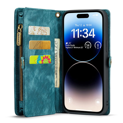 CASEME 008 Series Shock-Absorbed Detachable 2-in-1 Multi-function TPU + Split Leather Phone Wallet Stand Shell for iPhone 13 Pro Max 6.7 inch