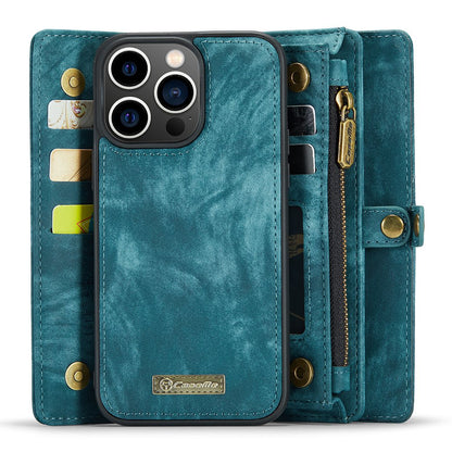 CASEME 008 Series Shock-Absorbed Detachable 2-in-1 Multi-function TPU + Split Leather Phone Wallet Stand Shell for iPhone 13 Pro Max 6.7 inch