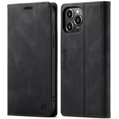 AUTSPACE A01 Series Retro Matte Leather Wallet Case with RFID Blocking Stand Flip Magnetic Cover for iPhone 13 Pro Max 6.7 inch