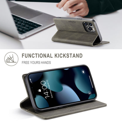 AUTSPACE A01 Series Retro Matte Leather Wallet Case with RFID Blocking Stand Flip Magnetic Cover for iPhone 13 Pro Max 6.7 inch